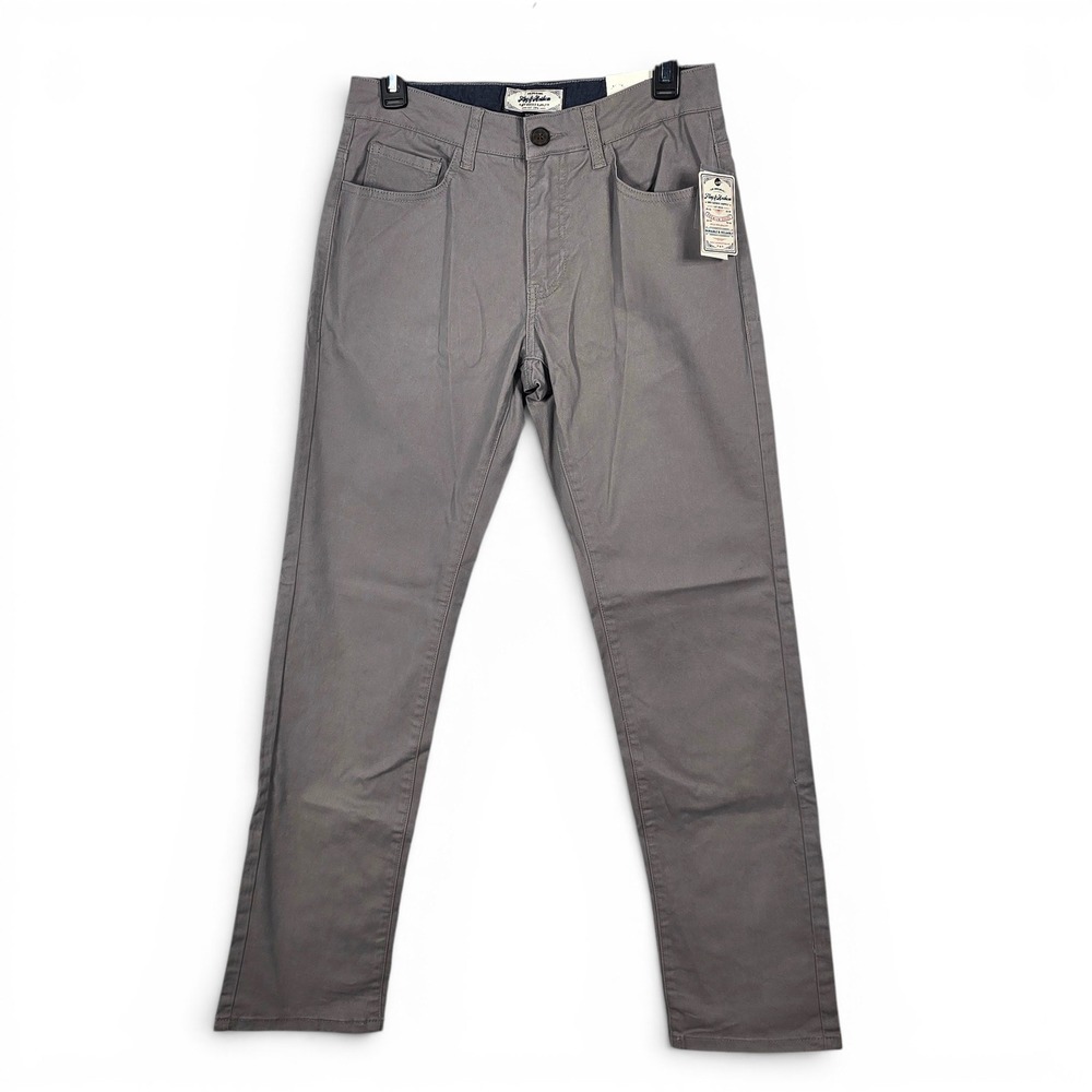 Flag & Anthem Madeflex Mens Grey 5-Pocket Chino Pants 28/32 Stretch Cotton Twill